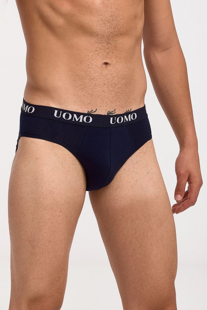 Mens UOMO Briefs 4 Pack Blue and Grey