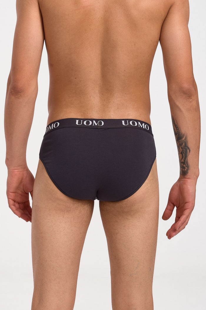 Mens UOMO Briefs 4 Pack Blue and Grey