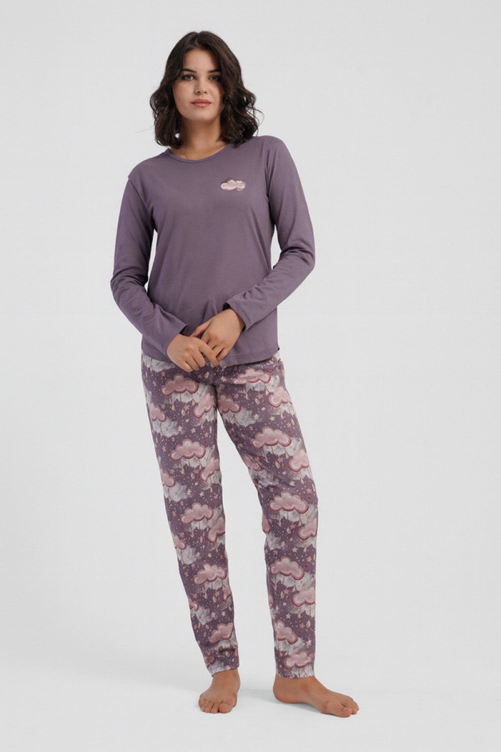 VIENETTA PLUS SIZE long-sleeved pajamas 503056