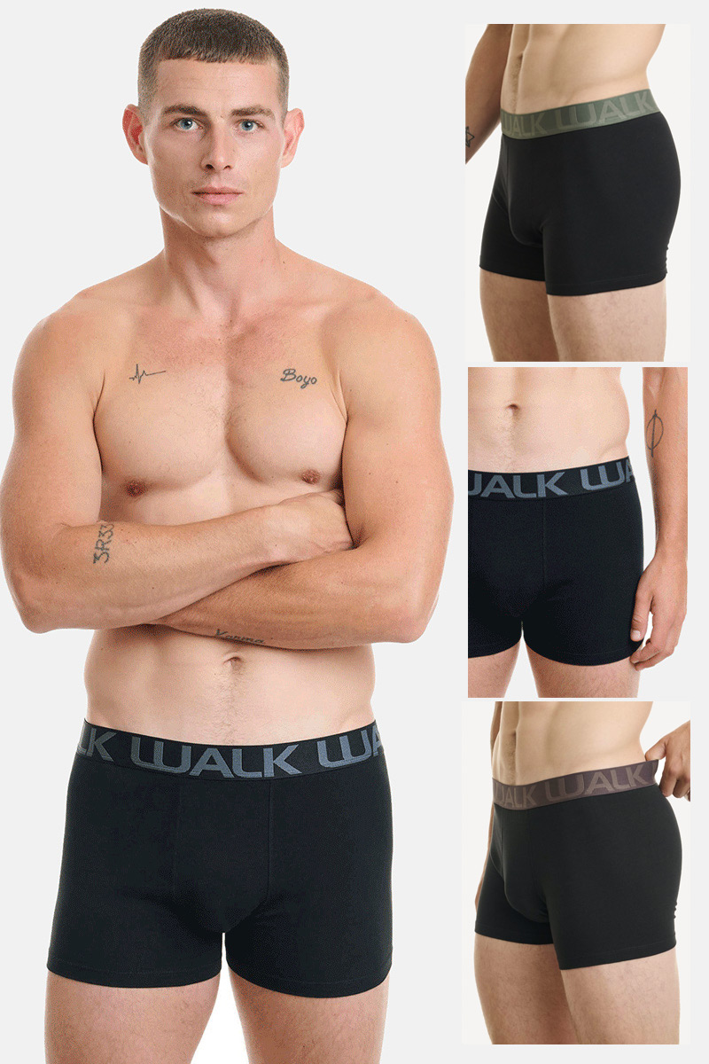 Men's Boxers WALK 3 PACK W1753-4 BLACK
