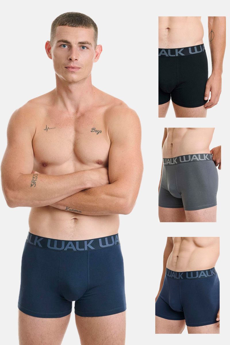 Men's Boxers WALK 3 PACK W1753-4 BLUE BLUE GREY