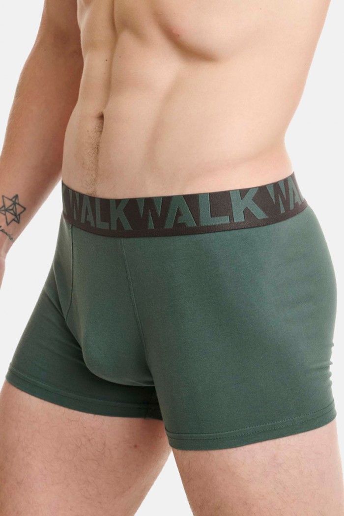 Herren Boxershorts WALK 2 PACK W1755-1 Kaffeegrün Dunkelblau