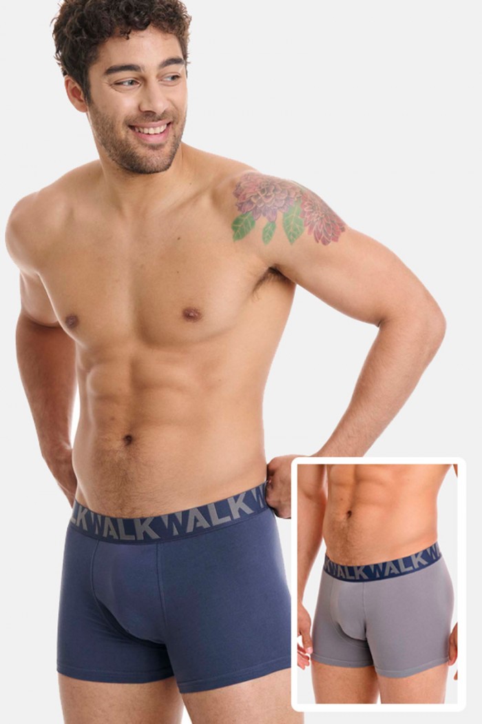 Men's underwear WALK Boxers 2 PACK W1755-1 BLUE GREY
