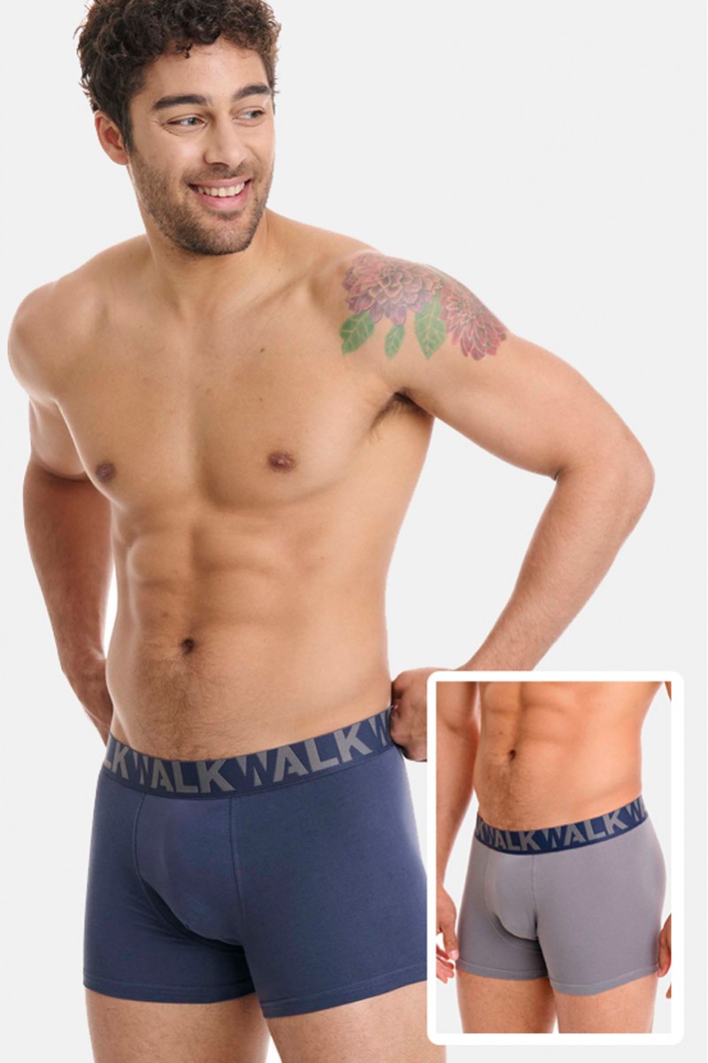 Men's underwear WALK Boxers 2 PACK W1755-1 BLUE GREY