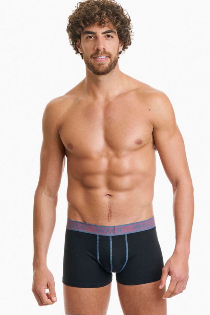 Herrenunterwäsche WALK Boxershorts 2 PACK W1756_0202 BLACK BLACK