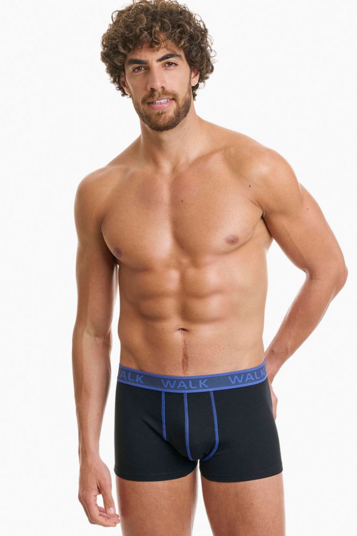 Herrenunterwäsche WALK Boxershorts 2 PACK W1756_0202 BLACK BLACK