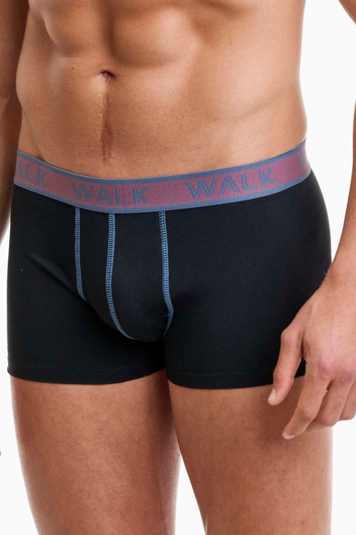Herrenunterwäsche WALK Boxershorts 2 PACK W1756_0202 BLACK BLACK