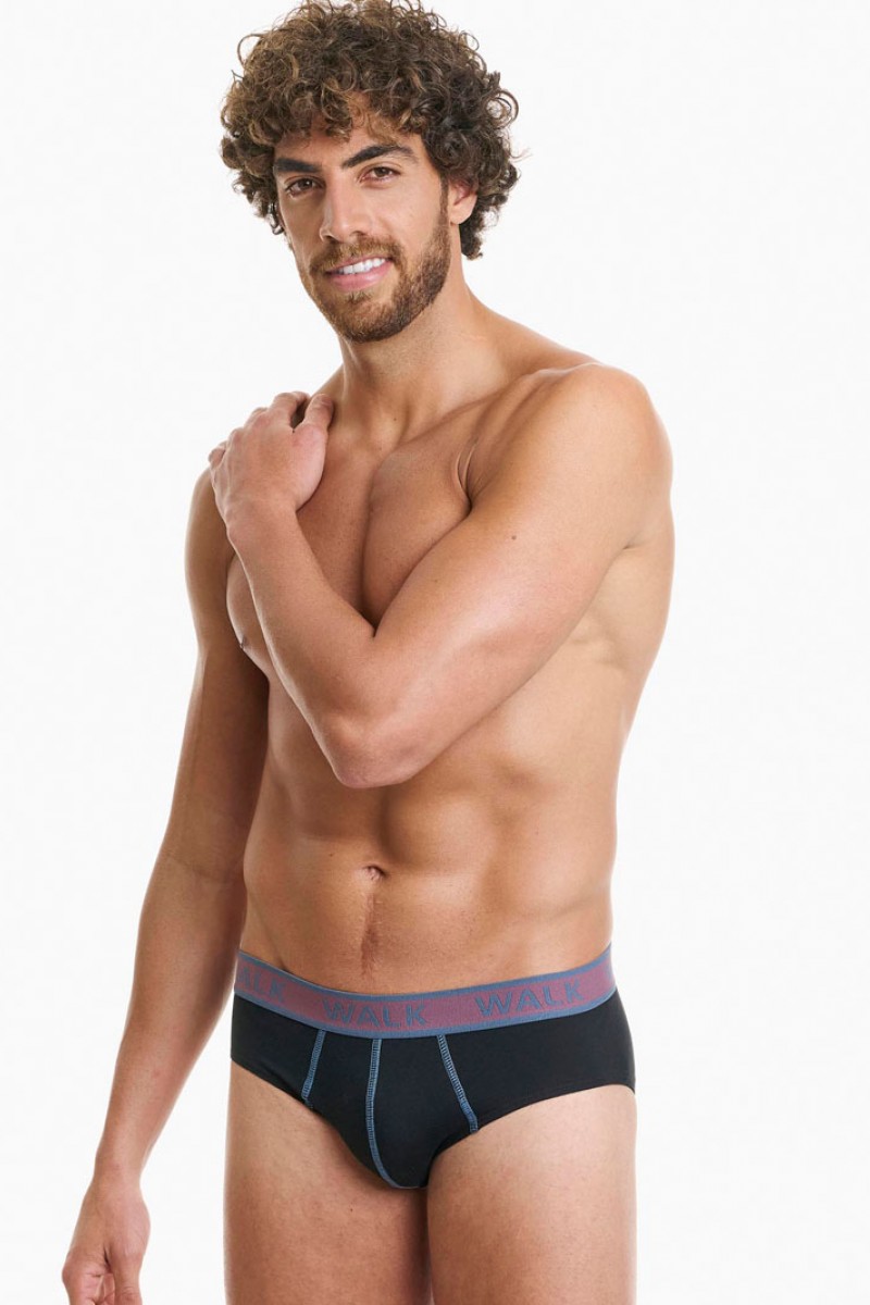 Men's briefs WALK 2 PACK W1757_0202 BLACK BLACK