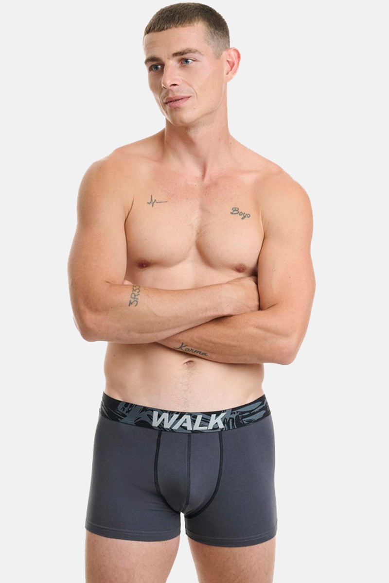 Men's underwear WALK Boxers 2 PACK W1762-4 BLACK GREY