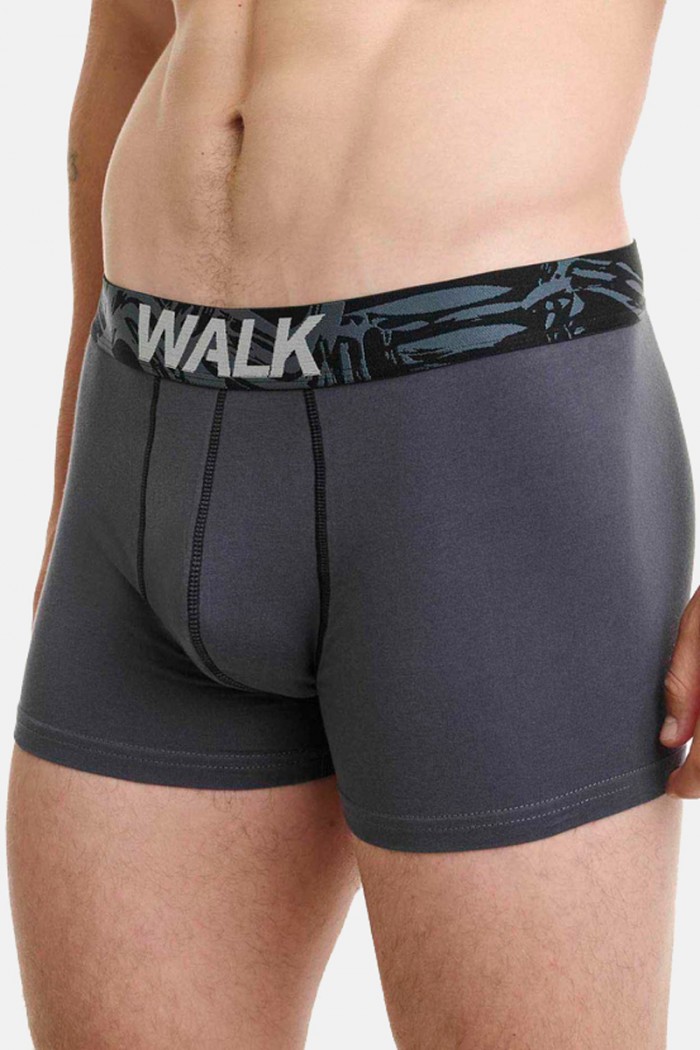 Herrenunterwäsche WALK Boxershorts 2 PACK W1762-4 BLACK GREY