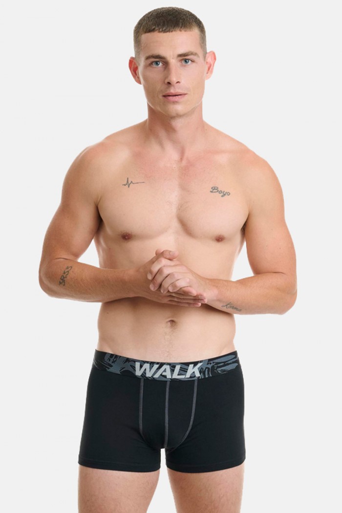 Men's underwear WALK Boxers 2 PACK W1762-4 BLACK GREY