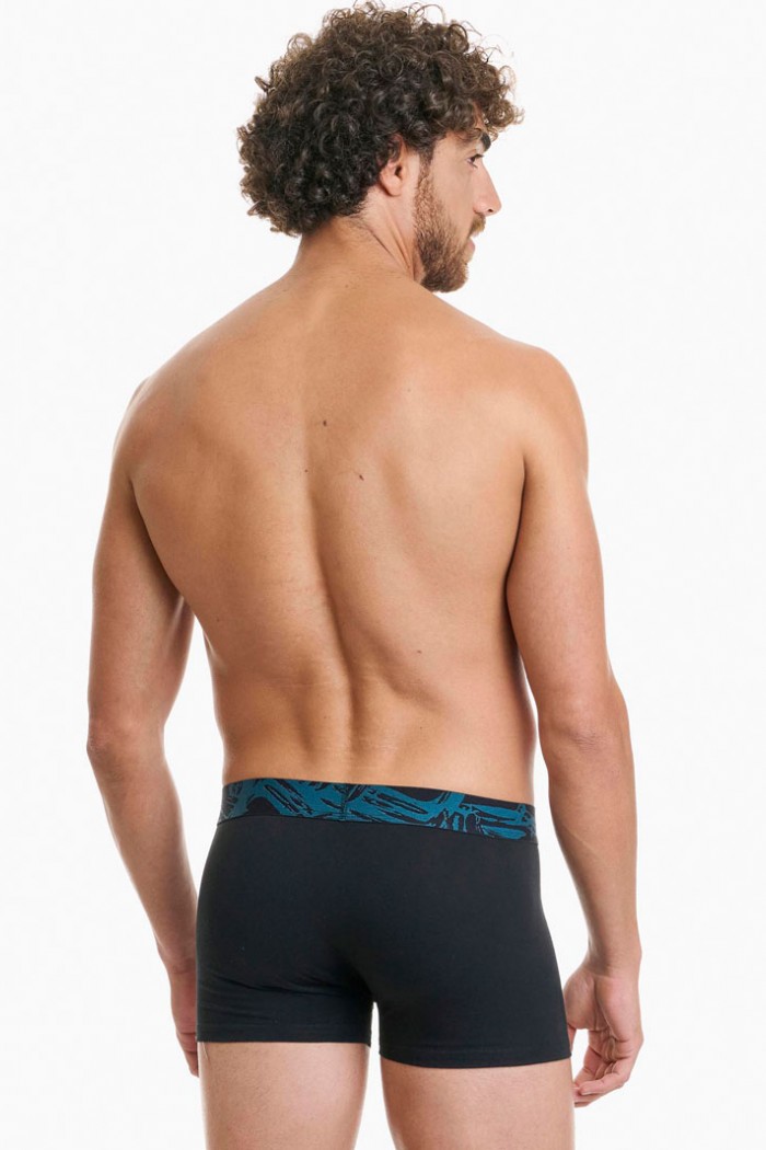 Herrenunterwäsche WALK Boxershorts 2 PACK W1762-4_0287 BLACK PETROL