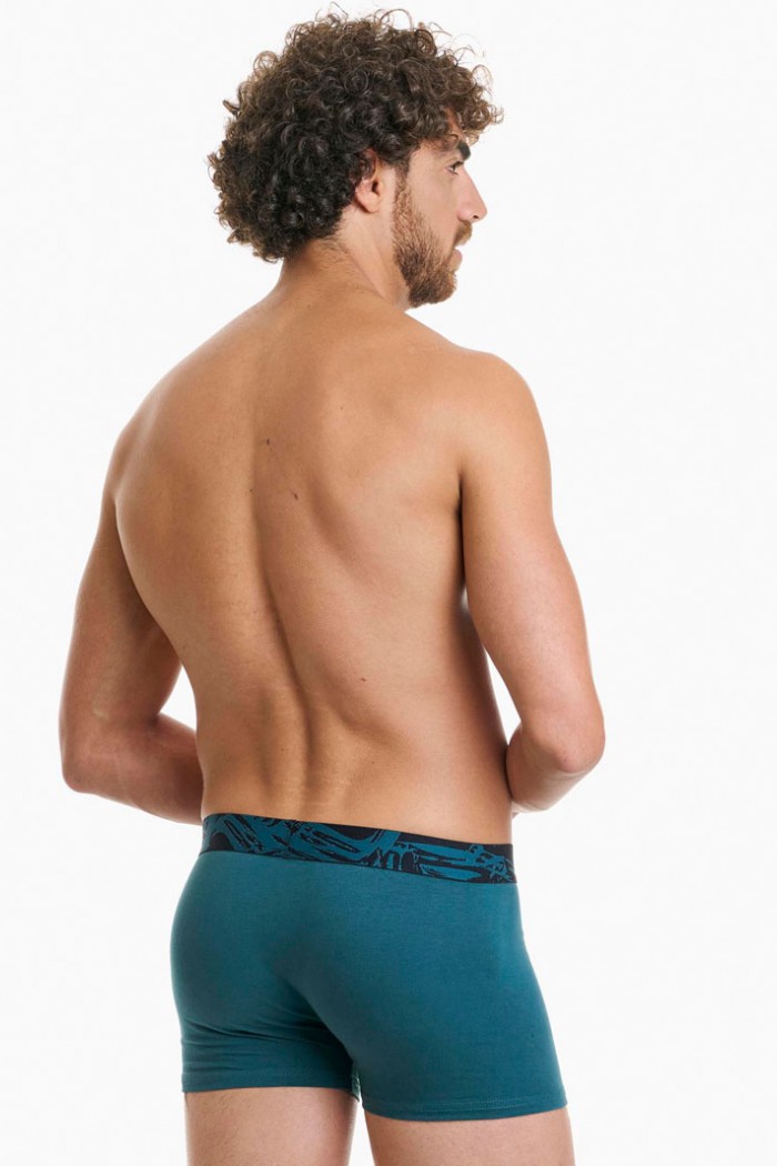 Herrenunterwäsche WALK Boxershorts 2 PACK W1762-4_0287 BLACK PETROL