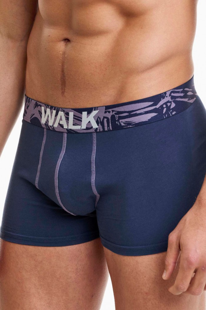 Herrenunterwäsche WALK Boxershorts 2 PACK W1762-4_0330 BLUE SK LILA