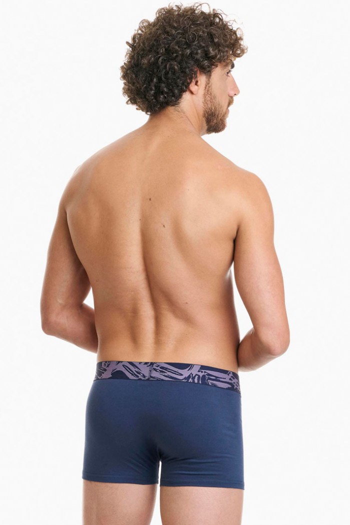 Herrenunterwäsche WALK Boxershorts 2 PACK W1762-4_0330 BLUE SK LILA