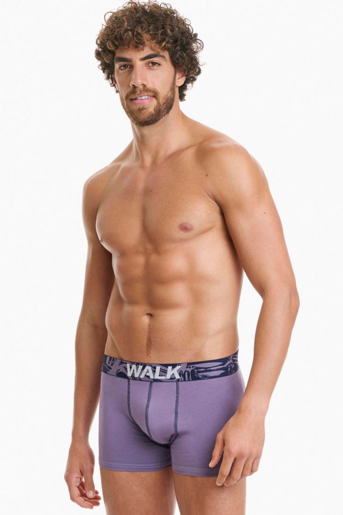 Herrenunterwäsche WALK Boxershorts 2 PACK W1762-4_0330 BLUE SK LILA