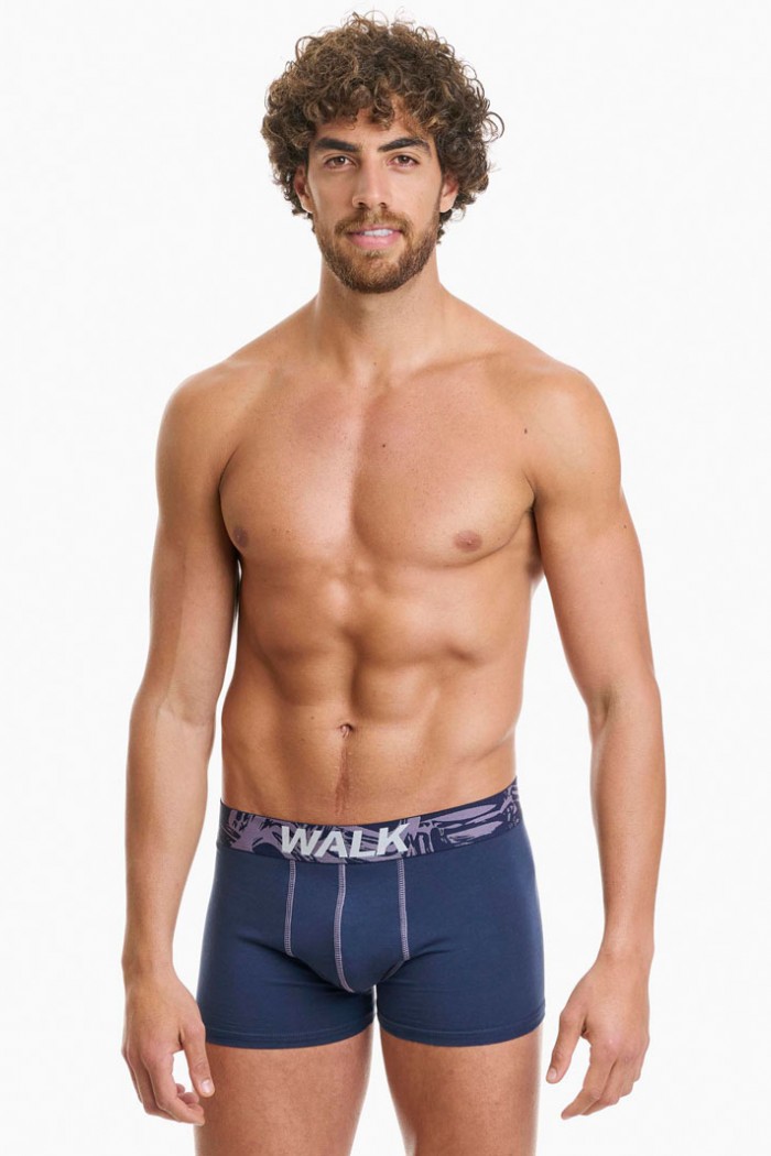 Herrenunterwäsche WALK Boxershorts 2 PACK W1762-4_0330 BLUE SK LILA