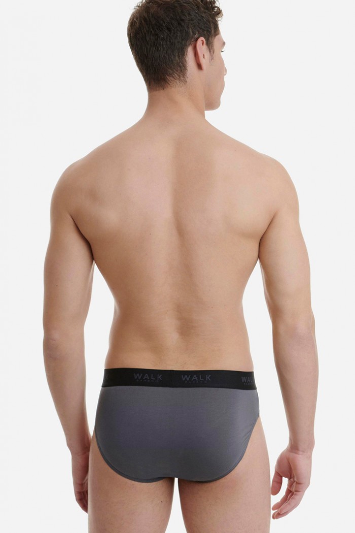 Herrenslips BAMBOO WALK W1775 Grau Schwarz