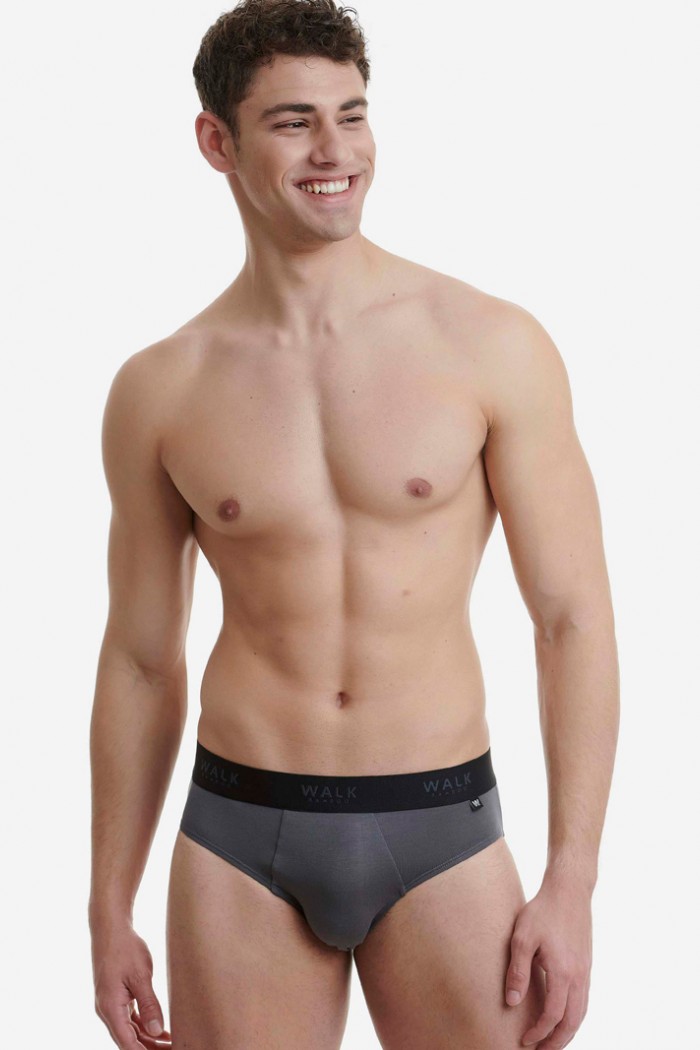 Herrenslips BAMBOO WALK W1775 Grau Schwarz