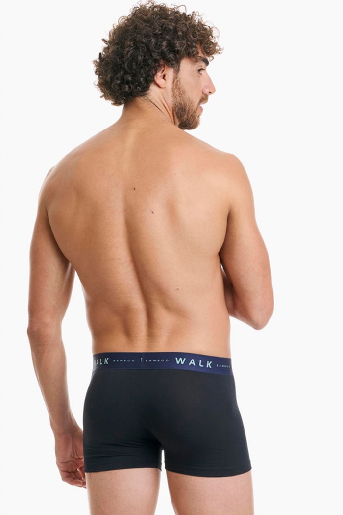 Unterwäsche BAMBOO WALK Boxershorts 2 PACK W1776 BLACK BLACK