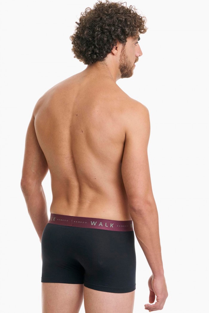 Unterwäsche BAMBOO WALK Boxershorts 2 PACK W1776 BLACK BLACK