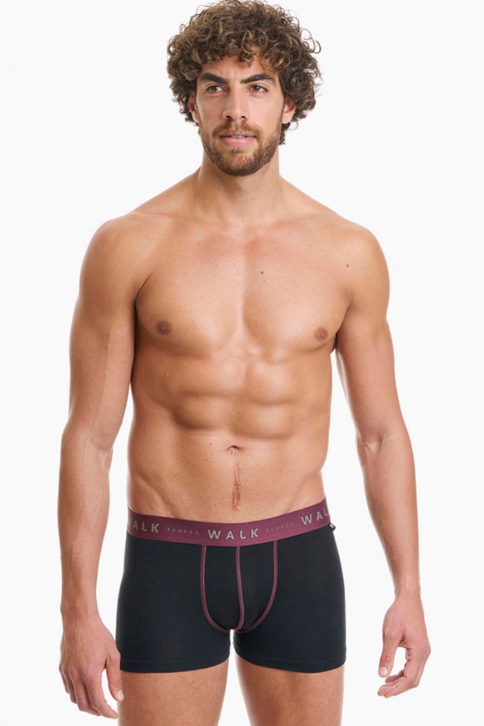 Unterwäsche BAMBOO WALK Boxershorts 2 PACK W1776 BLACK BLACK