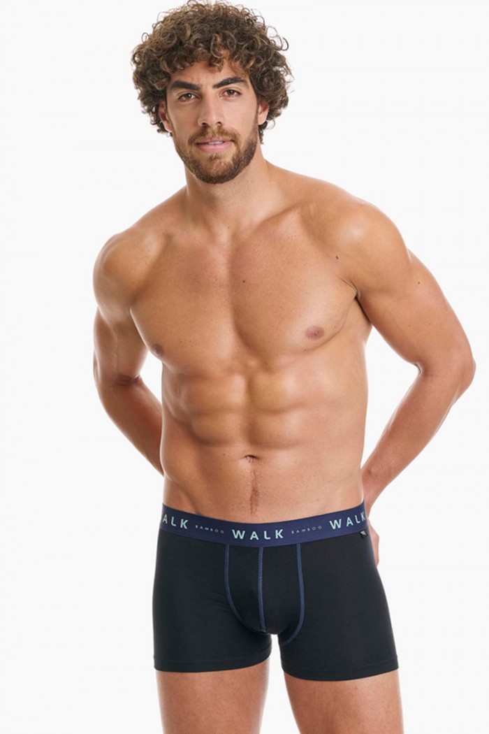 Unterwäsche BAMBOO WALK Boxershorts 2 PACK W1776 BLACK BLACK