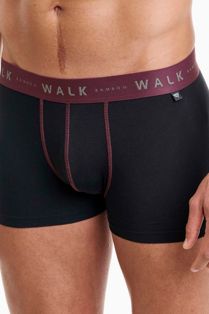 Unterwäsche BAMBOO WALK Boxershorts 2 PACK W1776 BLACK BLACK