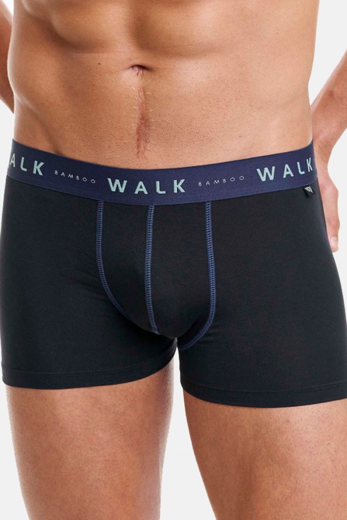 Unterwäsche BAMBOO WALK Boxershorts 2 PACK W1776 BLACK BLACK
