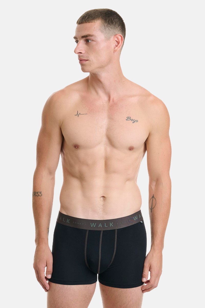 Underwear BAMBOO WALK Boxers 2 PACK W1776 BLACK BLACK