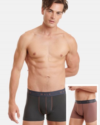 Unterwäsche BAMBOO WALK Boxershorts 2 PACK W1776-1017 GREY BLACK BOXERS