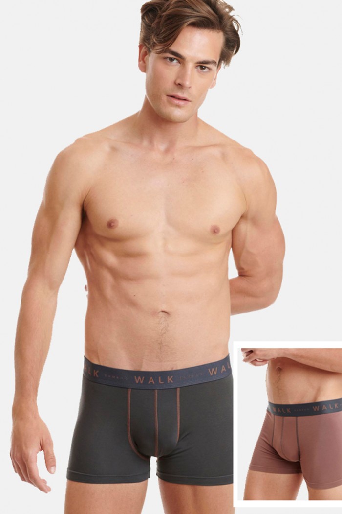 Unterwäsche BAMBOO WALK Boxershorts 2 PACK W1776-1017 GREY BLACK BOXERS