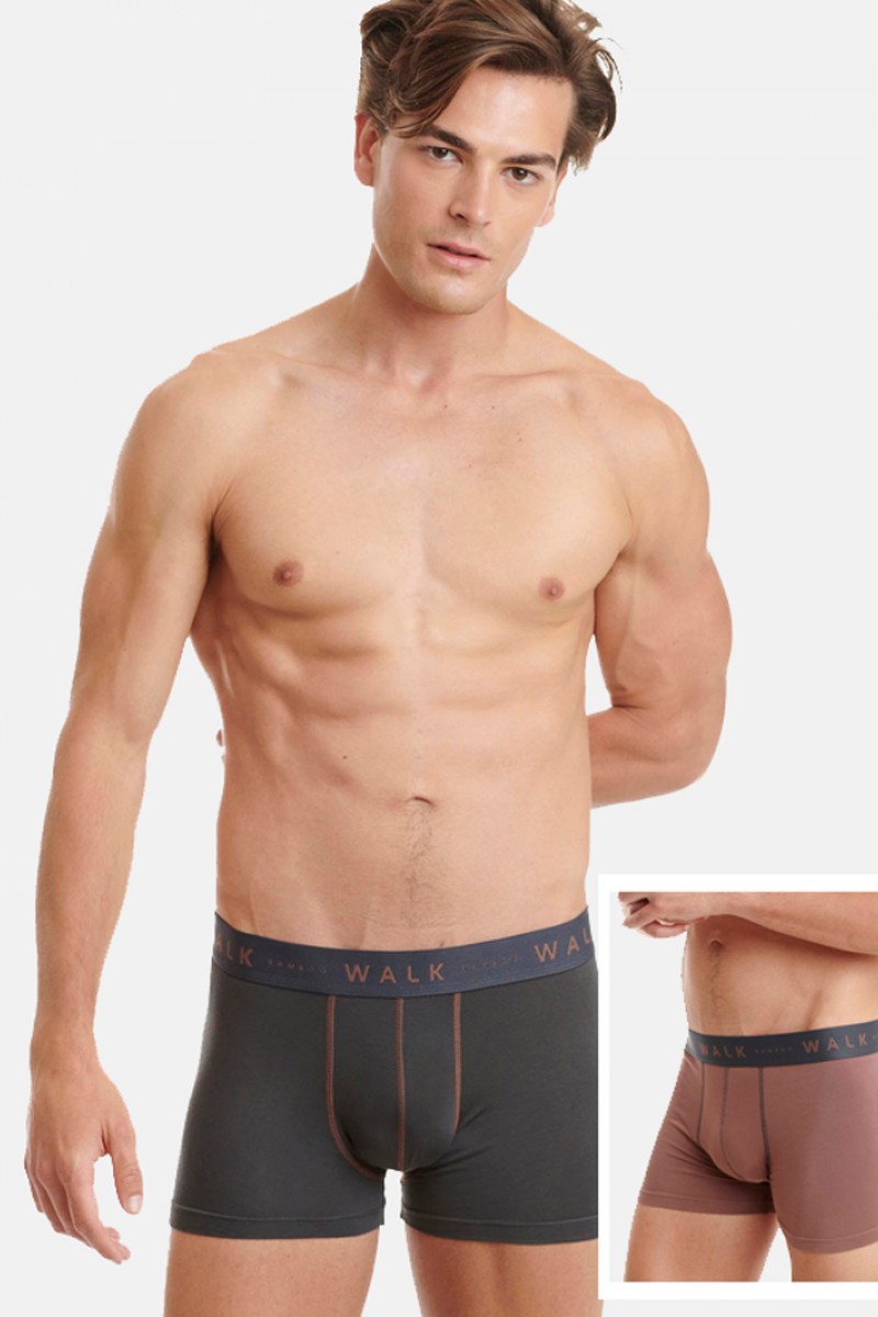 Underwear BAMBOO WALK Boxers 2 PACK W1776-1017 GREY BLACK BOXERS