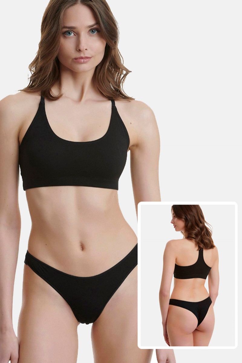 Underwear Bamboo RIO Slip WALK 2 PACK W2018 BLACK BLACK
