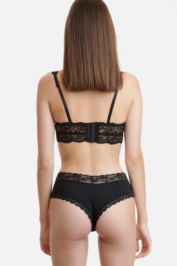 Hipster briefs with lace WALK Microfibre Black W2040_02