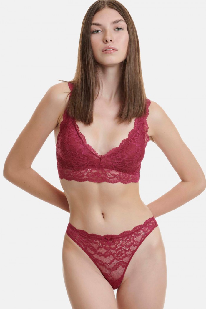 Brazilian lace briefs WALK Microfibre Bordeaux W2042_27