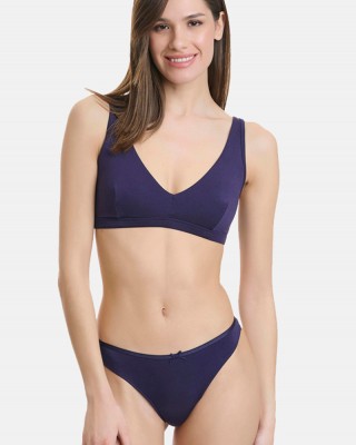 Women's Brazilian with lace WALK BAMBOO W2043 BLUE DROPS