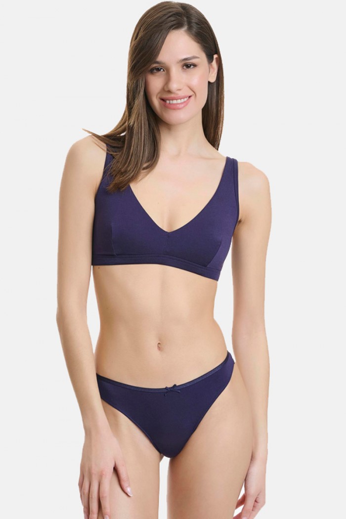 Women's Brazilian with lace WALK BAMBOO W2043 BLUE DROPS