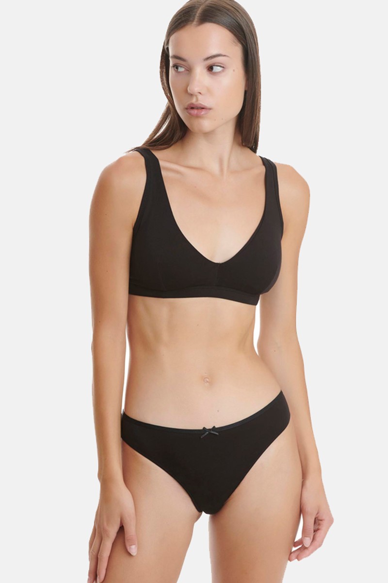 Women's lace briefs WALK BAMBOO W2044 BLACK