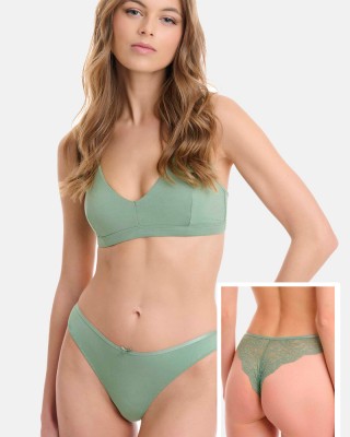Women's Brazilian with lace WALK BAMBOO W2043 MENTA