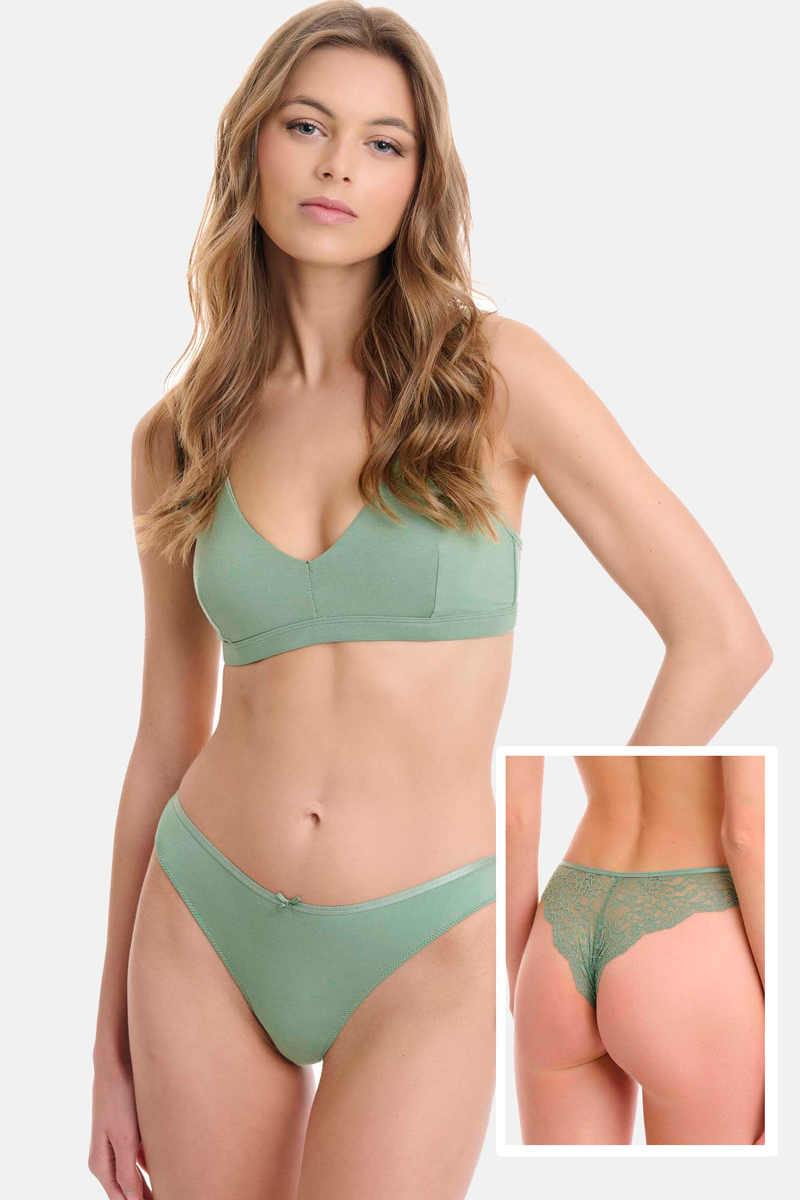 Damen brasilianische mit Spitze WALK BAMBOO W2043 MENTA Damen brasilianische mit Spitze WALK BAMBOO W2043 MENTA