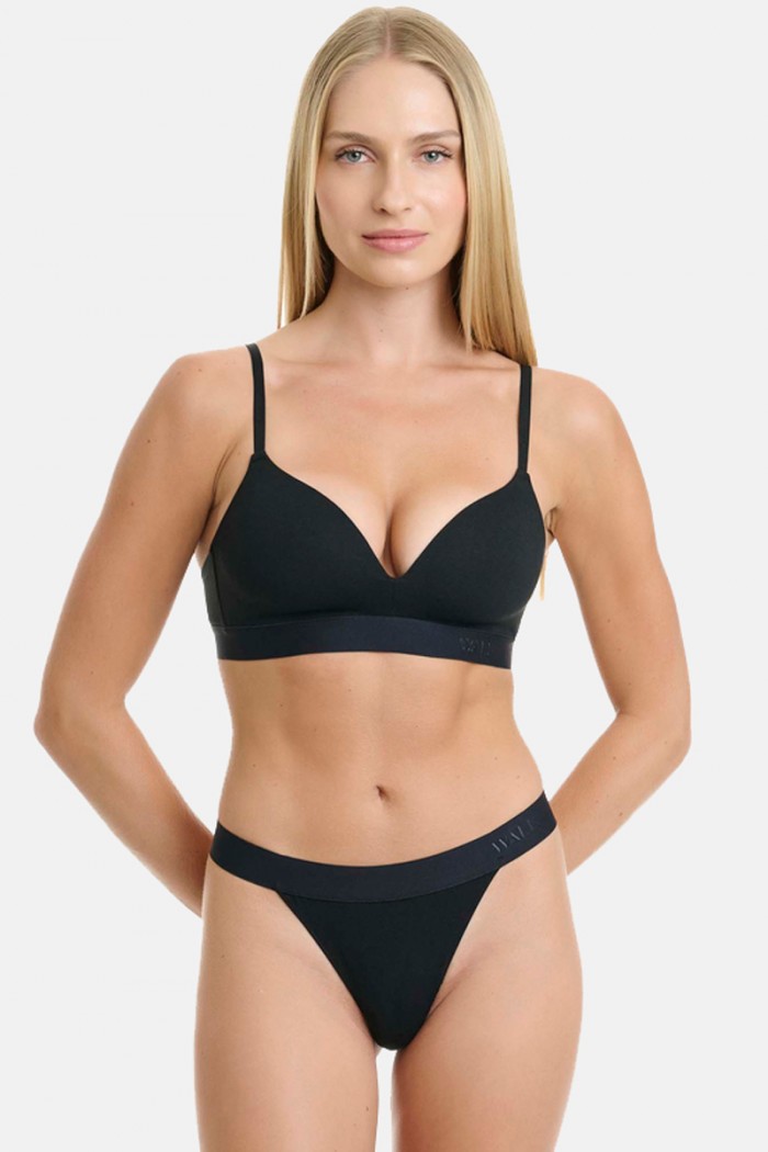 Cotton thong with elastic band WALK Sport W2051-1 BLACK