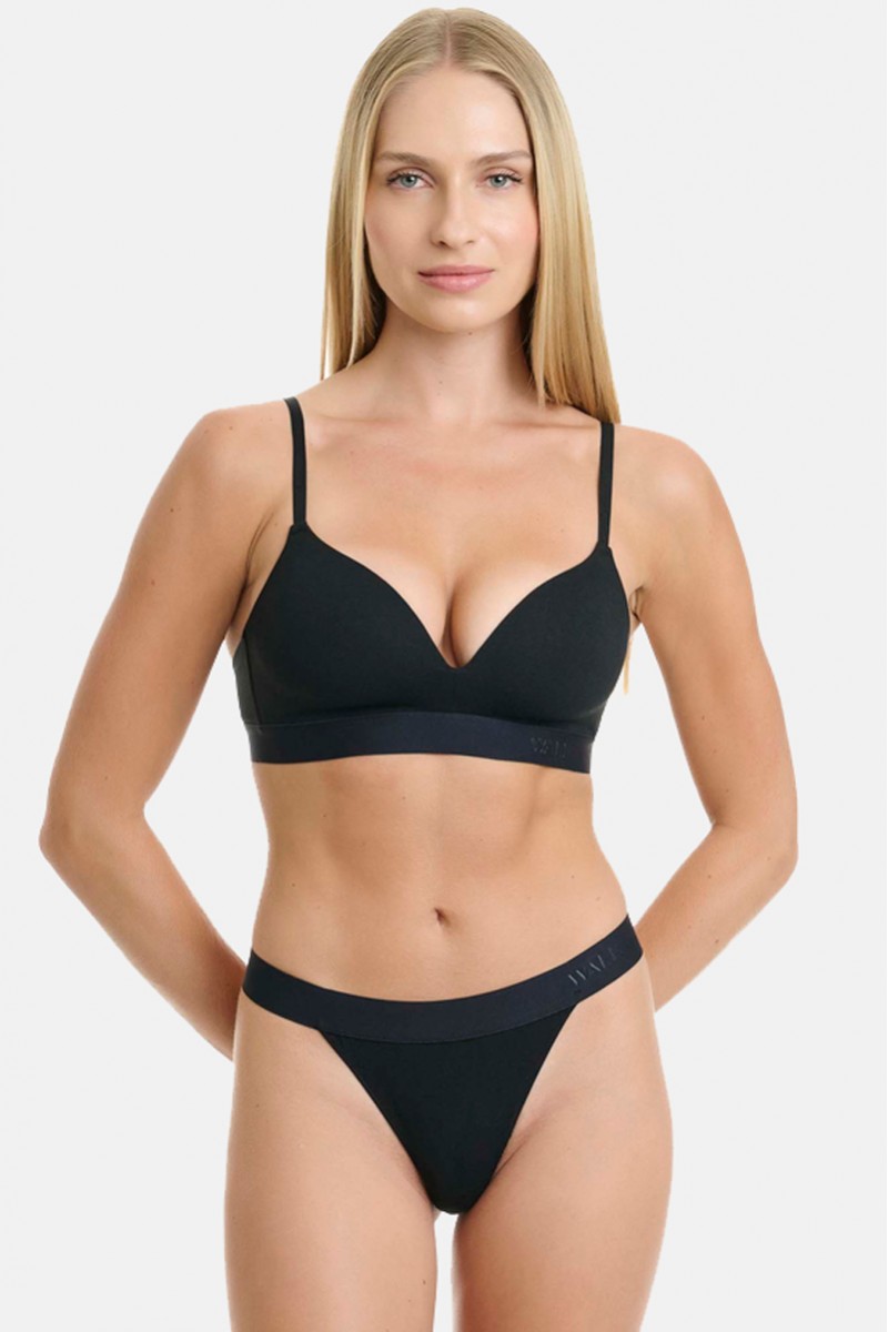 Cotton thong with elastic band WALK Sport W2051-1 BLACK