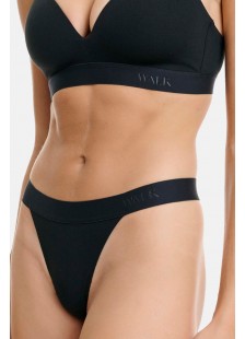 Cotton thong with elastic band WALK Sport W2051-1 BLACK