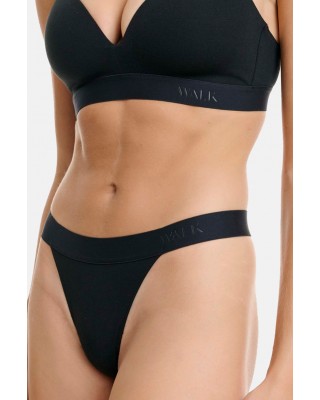 Cotton thong with elastic band WALK Sport W2051-1 BLACK