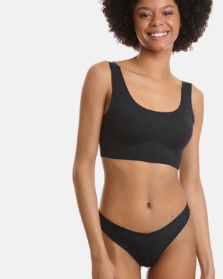 Invisible Thong Laser Cut WALK 2 PACK BLACK W2071_0202