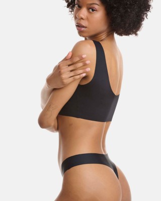 Invisible Thong Laser Cut WALK 2 PACK BLACK W2071_0202