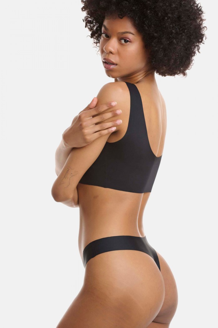 Unsichtbarer Tanga Laser Cut WALK 2 PACK SCHWARZ W2071_0202