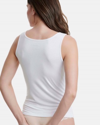 Elastic T-shirt with wide rim WALK Bamboo W2202_01 WHITE