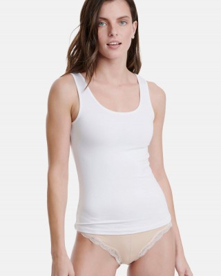 Elastic T-shirt with wide rim WALK Bamboo W2202_01 WHITE